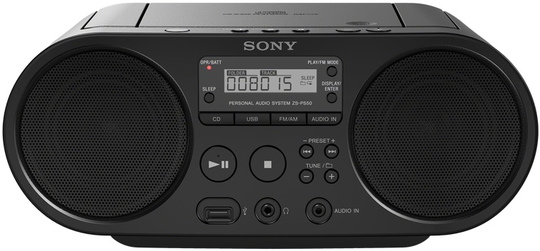 Аудиомагнитола Sony ZS-PS50, 340333, цвет черный