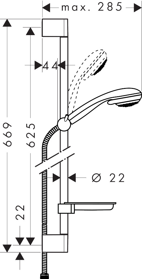 фото Душевой гарнитур Hansgrohe Crometta, хром, 27764000