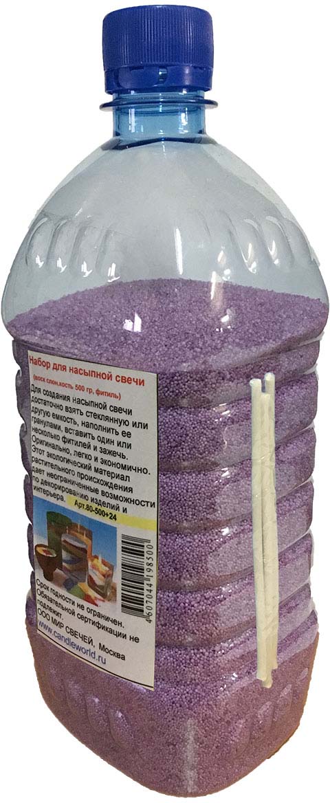 фото Набор для изготовления насыпной свечи Мир свечей, с фитилем, цвет: сиреневый, 500 г