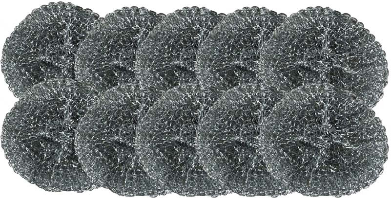 фото Набор металлических губок Dobb&Mopp "Жесть премиум", цвет: серый, 10 шт