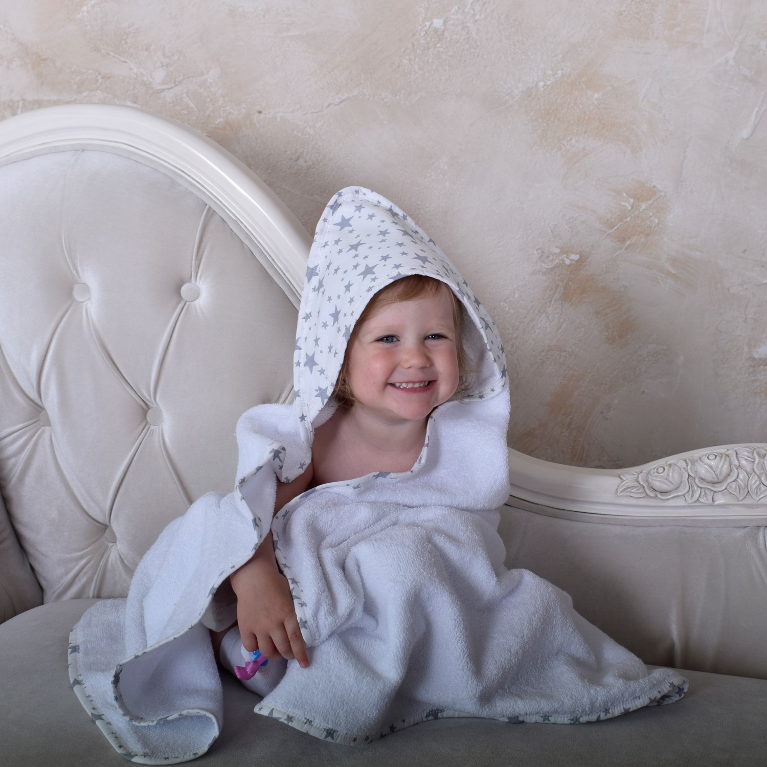 фото Полотенце детское BabyBunny Полотенце с уголком белое, белый