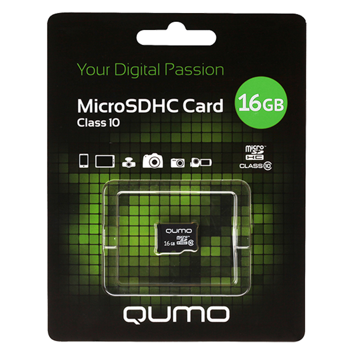 фото Карта памяти QUMO 16GB Class 10, QM16GMICSDHC10NA, черный