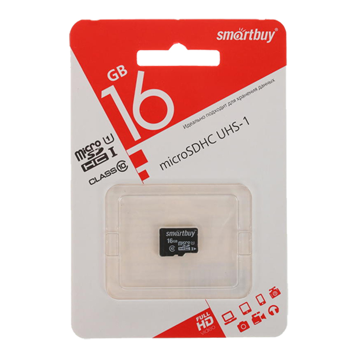 фото Карта памяти SmartBuy microSDHC Class 10 UHS-I U1 SB16GBSDCL10-00 16GB, цвет: черный