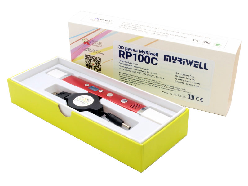 фото 3D ручка MyRiwell RP100C, цвет: красный