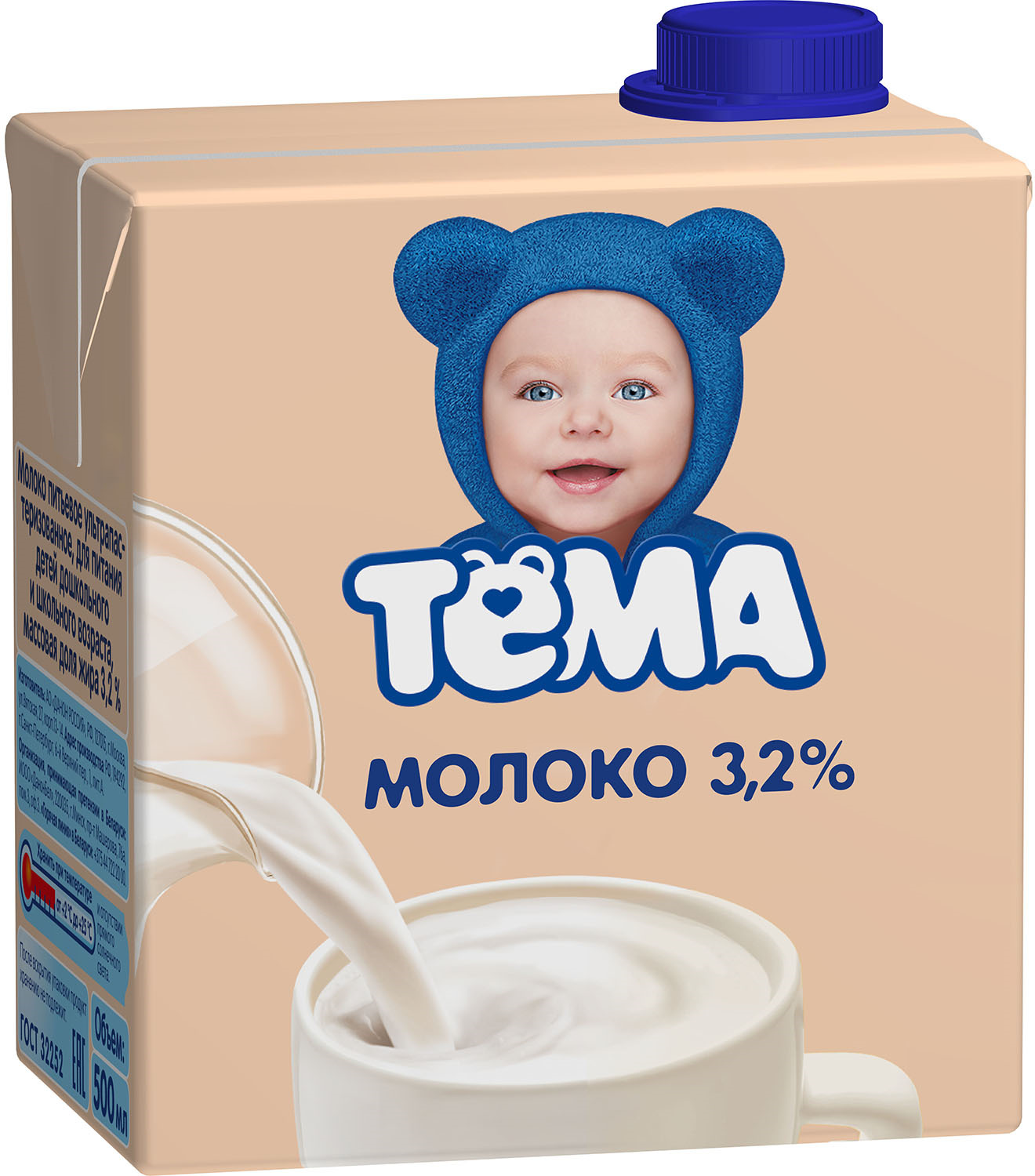 фото Тема Молоко 3,2%, 500 мл