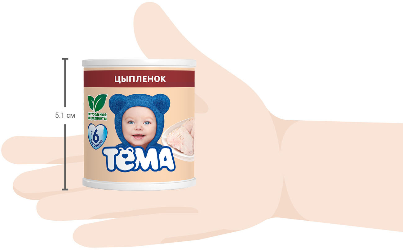 фото Пюре Тема цыпленок, 100 г Тёма