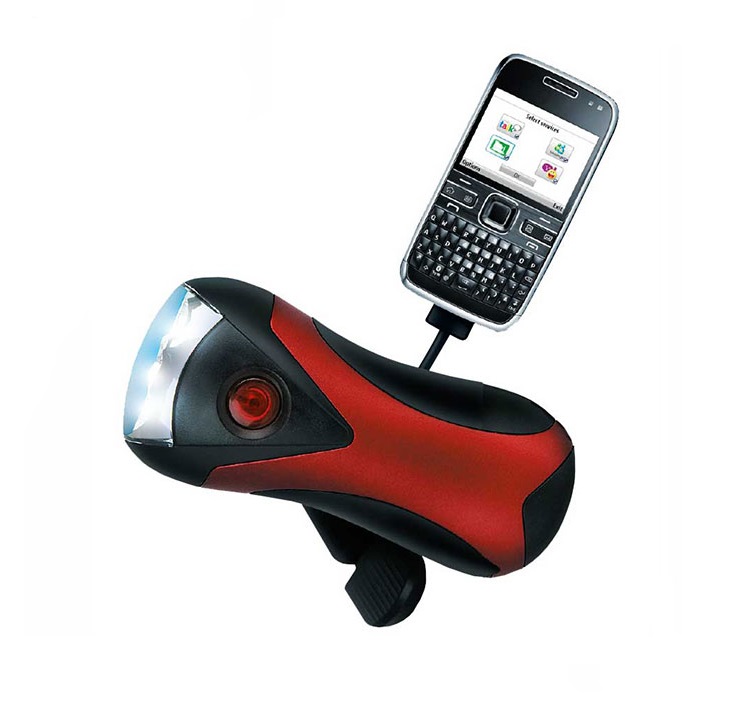 Фонарик Led Wonder Life с генератором и зарядкой мобильного телефона, WL-3085, красный