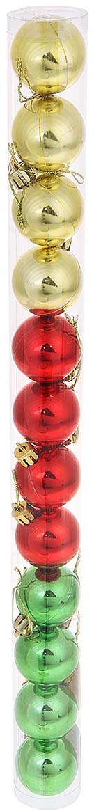фото Набор елочных шаров "Микс", цвет: разноцветный, диаметр 4 см, 12 шт Зимнее волшебство