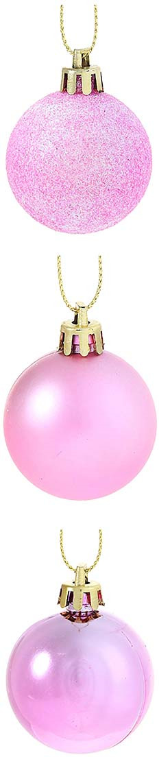 фото Набор елочных шаров "Розовый перелив", цвет: розовый, диаметр 4 см, 12 шт Зимнее волшебство