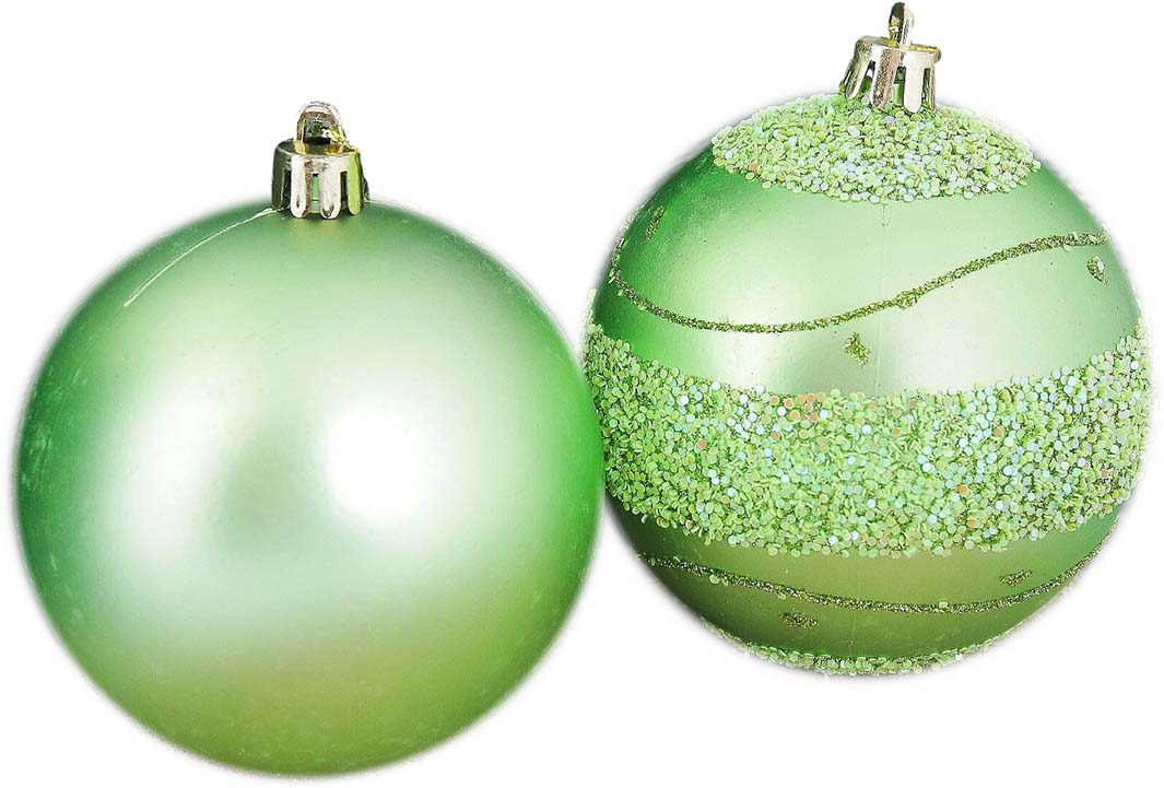 фото Набор елочных шаров "Блестящий горох", цвет: зеленый, диаметр 8 см, 12 шт Зимнее волшебство
