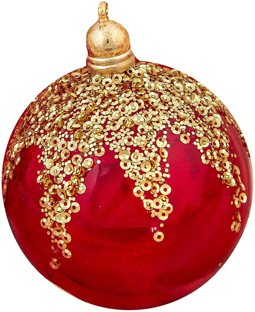 фото Набор елочных шаров "Сапфеир", цвет: красный, диаметр 8 см, 3 шт Зимнее волшебство