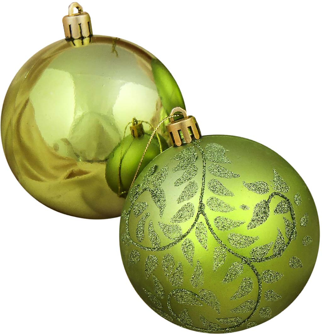 фото Набор елочных шаров "Солнечный", цвет: зеленый, диаметр 8 см, 4 шт Зимнее волшебство