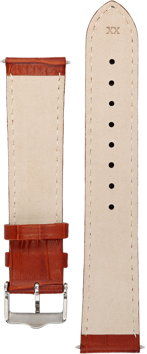 фото Ремешок для часов мужской Signature, цвет: коричневый, ширина 22 мм, длина 18 см. 95396