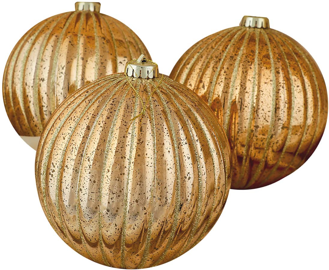 фото Набор елочных шаров "Корделия", цвет: золотой, диаметр 15 см, 3 шт Зимнее волшебство