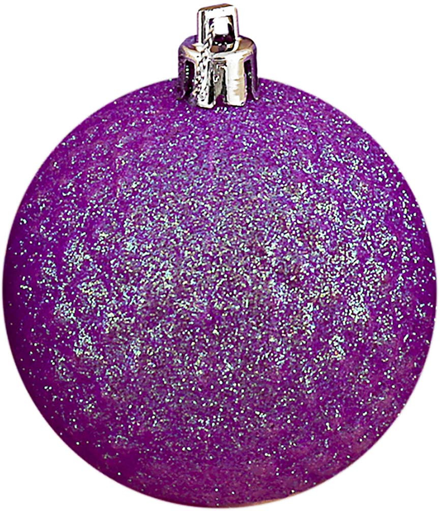 фото Набор елочных шаров "Блеск рельеф", цвет: фиолетовый, диаметр 6 см, 6 шт Зимнее волшебство
