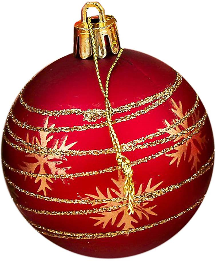 фото Набор елочных шаров "Снежный вальс", цвет: красный, диаметр 6 см, 6 шт Зимнее волшебство