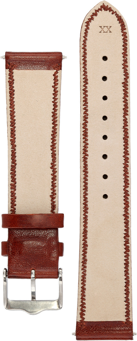 фото Ремешок для часов мужской Signature, цвет: коричневый, ширина 20 мм, длина 20 см. 95419_20 mm V cut