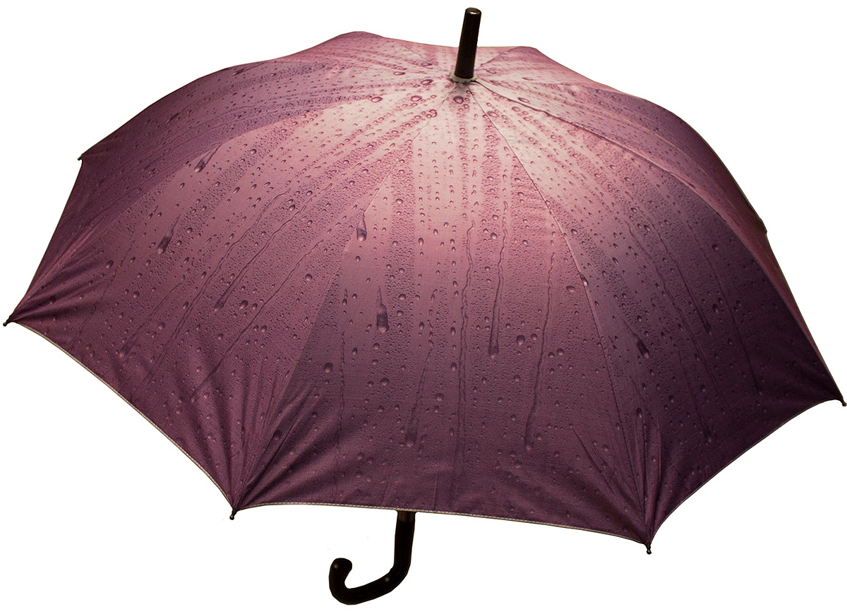 фото Зонт женский Эврика "Дождь", полуавтомат, цвет: фиолетовый. 99010