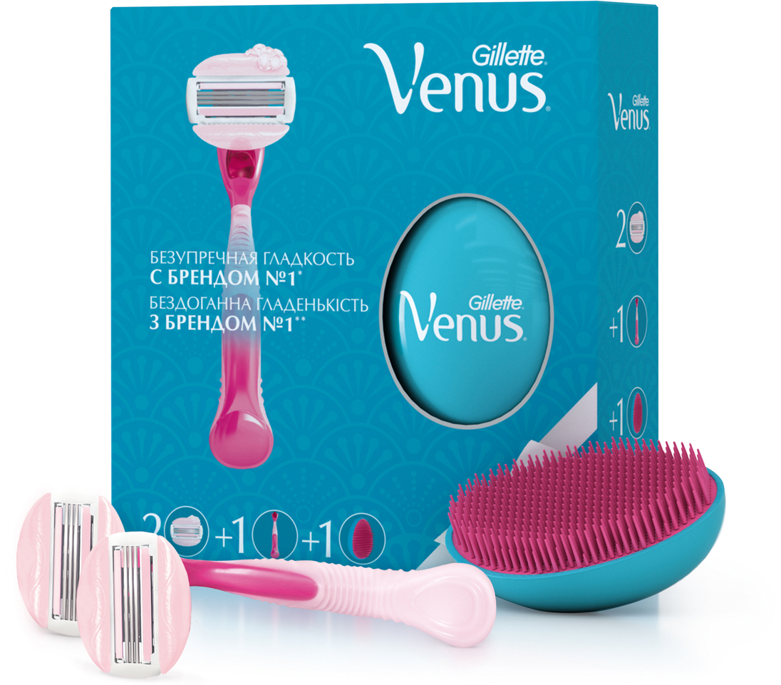 фото Подарочный набор Venus SPA Breeze: Бритва, с 2 сменными кассетами, Расческа Gillette venus