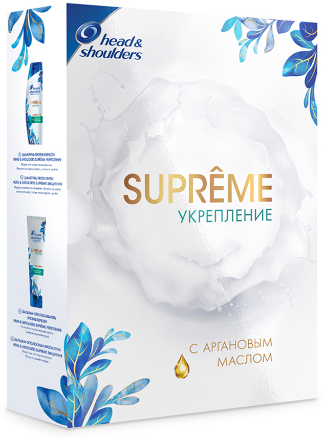 фото Подарочный набор Head&Shoulders Supreme: Шампунь "Укрепление", против перхоти, 300 мл, Бальзам-ополаскиватель, против перхоти, 275 мл