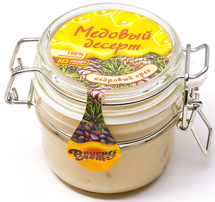 фото Крем-мед Вкуснолето Медовый кедровый орех, 220 г