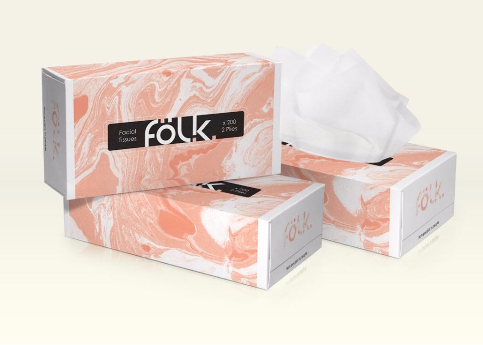 Бумажные салфетки с маркировкой FOLK 2 слоя ( мягкие высшее качество) розовые 200шт.