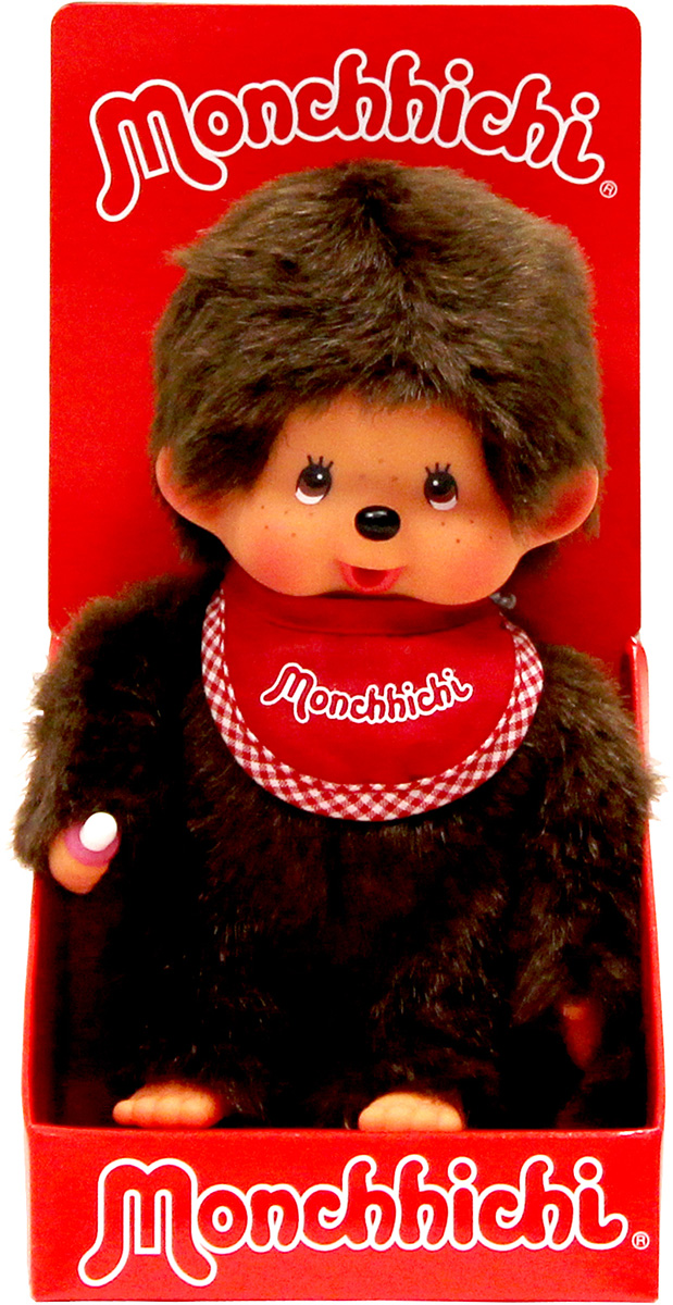 фото Мягкая игрушка Monchhichi "Мальчик в красном слюнявчике", 20 см