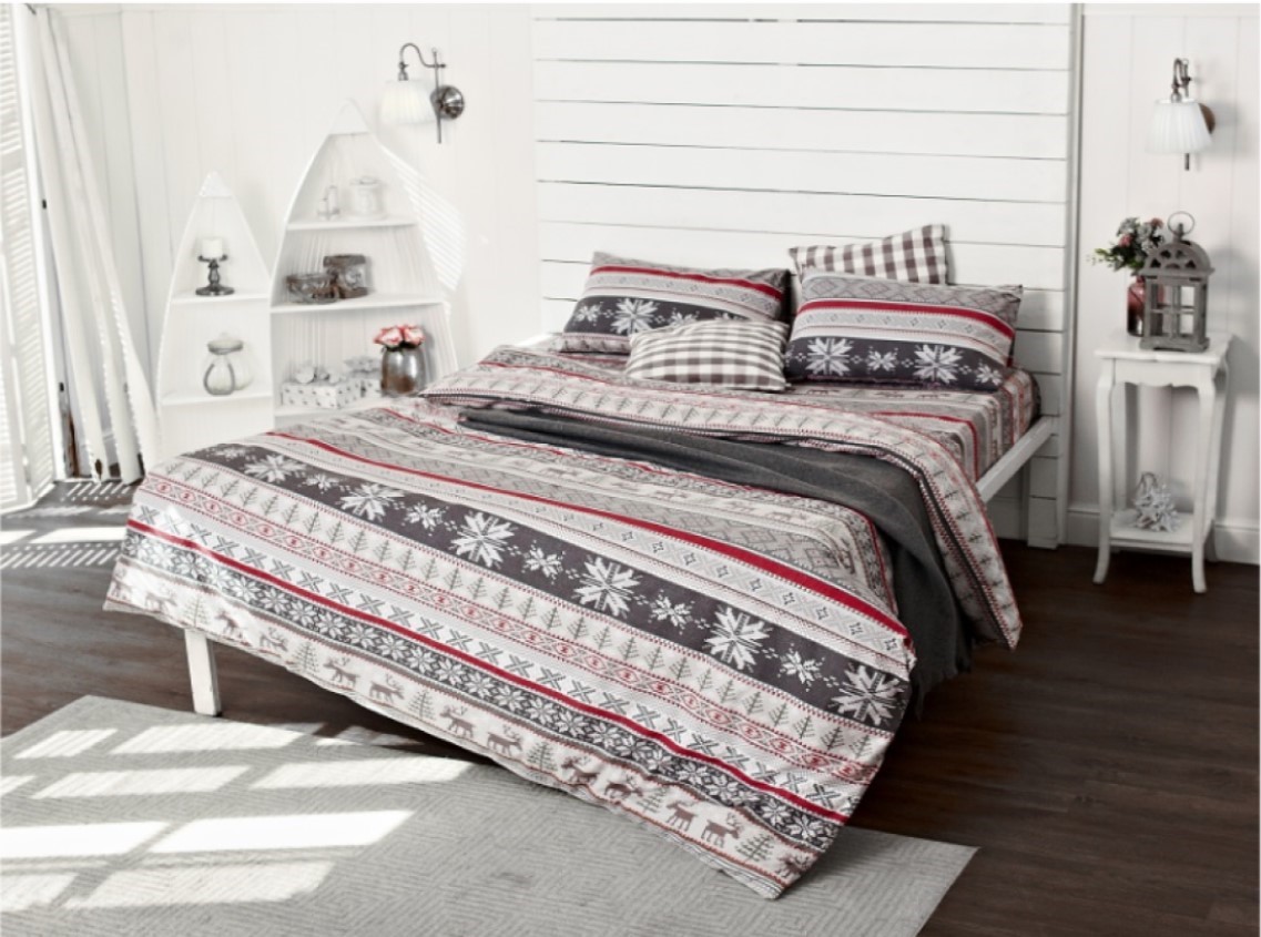 фото Комплект постельного белья ТМ ТЕКСТИЛЬ Норвежский узор, серый