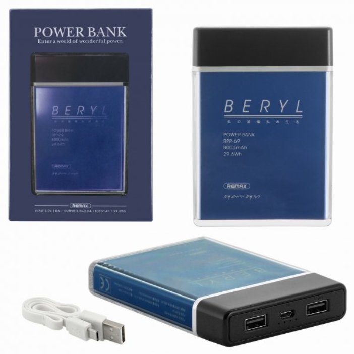 фото Внешний аккумулятор Remax Power Bank, цвет: синий, 5600 mAh RPP-69