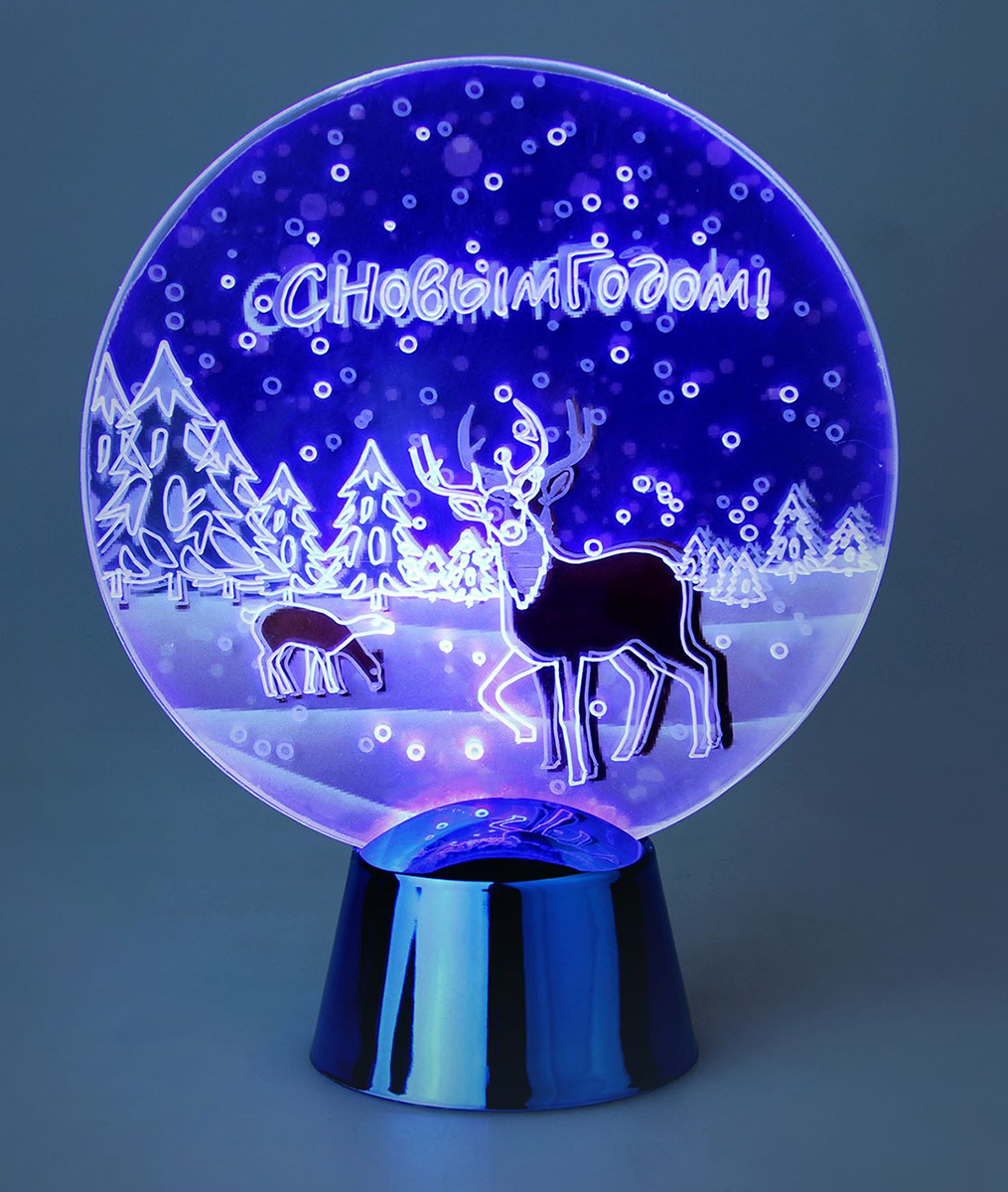 фото Подставка с динамикой Luazon Lighting "Северный олень", цвет: белый, 2 LED, 11,5 см