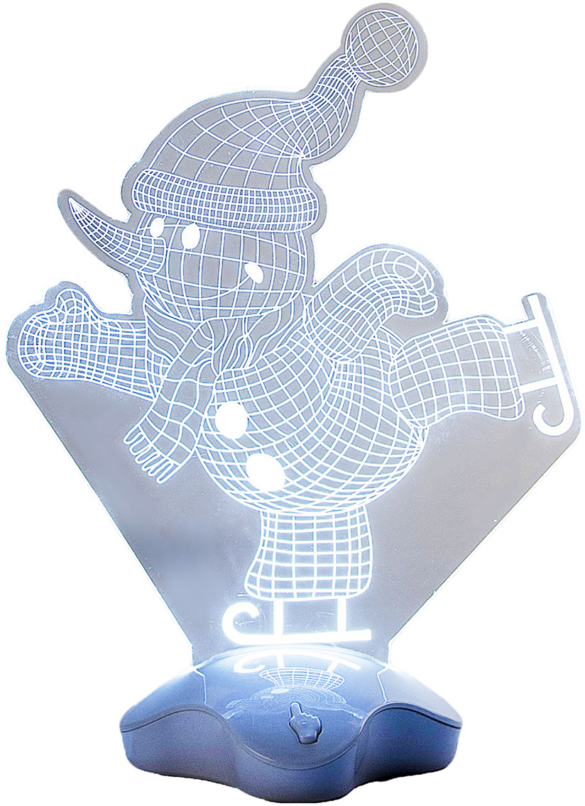 фото Подставка световая Luazon Lighting "Снеговик на коньках", 7 LED, 25 х 18,5 см