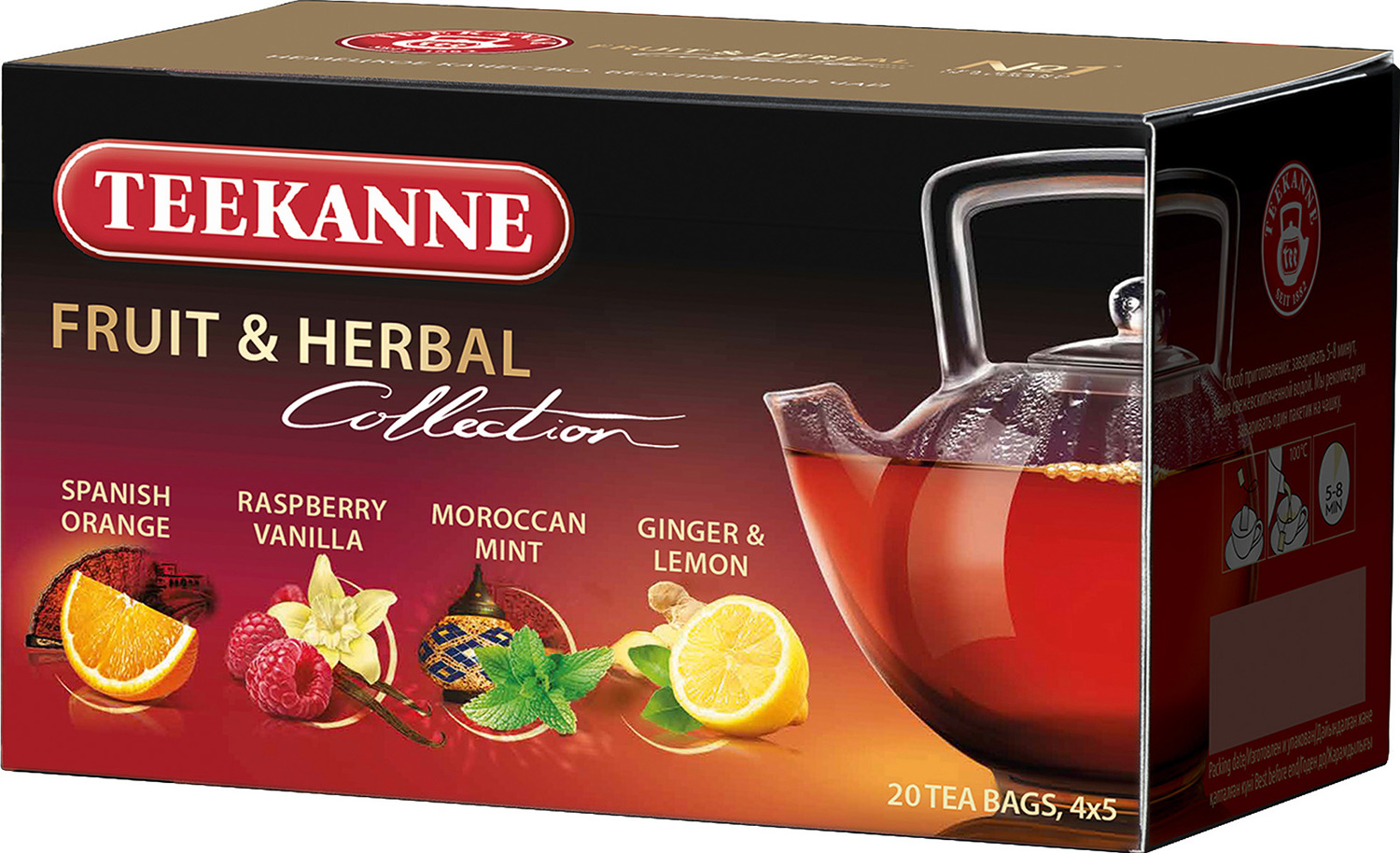 фото Чай Teekanne Fruit & Herbal Collection фруктовый и травяной четырех видов в пакетиках, 20 шт