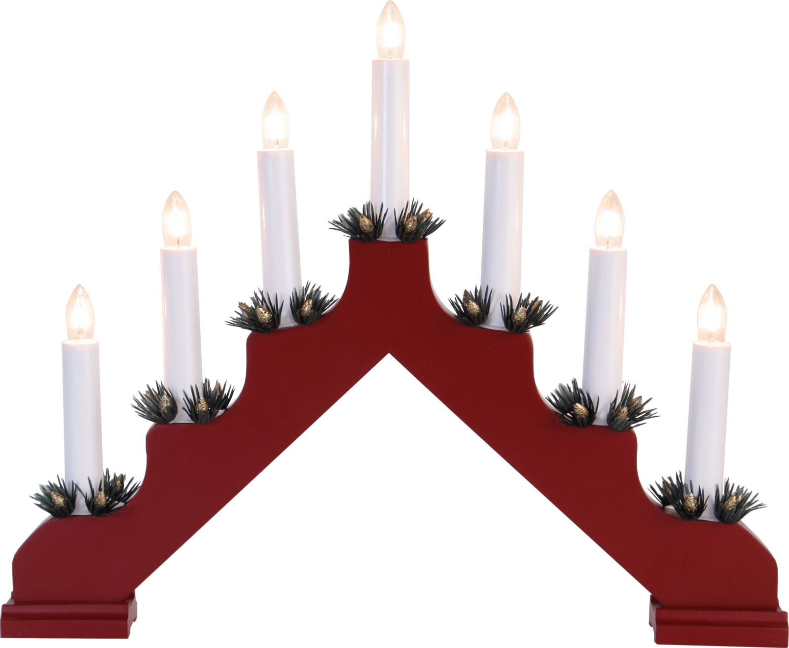 фото Горка рождественская Star Trading ADA, 7 ламп, цвет: красный, 30 х 37,5 см