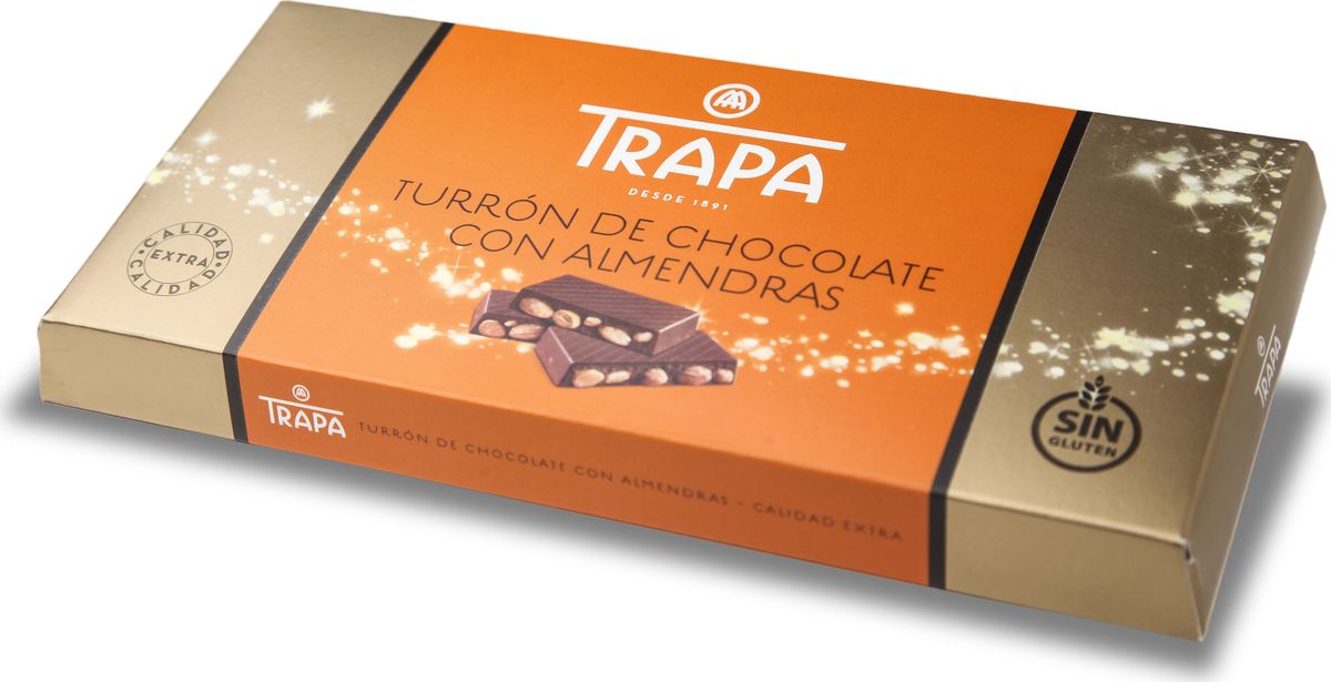 фото Молочный шоколад Trapa Turron, с цельным миндалем, 200 г