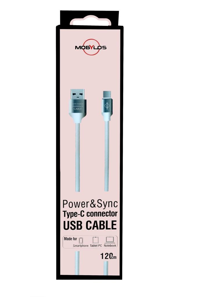 фото Кабель Mobylos 50015, USB -USB Type-C, 1.2 м, цвет: белый