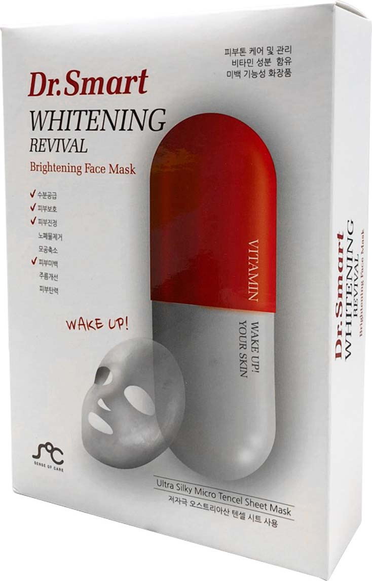 фото Тканевая маска для лица Rainbowbeauty Dr. Smart Whitening Revival, от пигментации, с витаминным комплексом, 10 шт