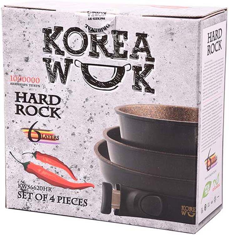 фото Набор посуды Korea Wok Hard Rock, с антипригарным покрытием, 4 предмета