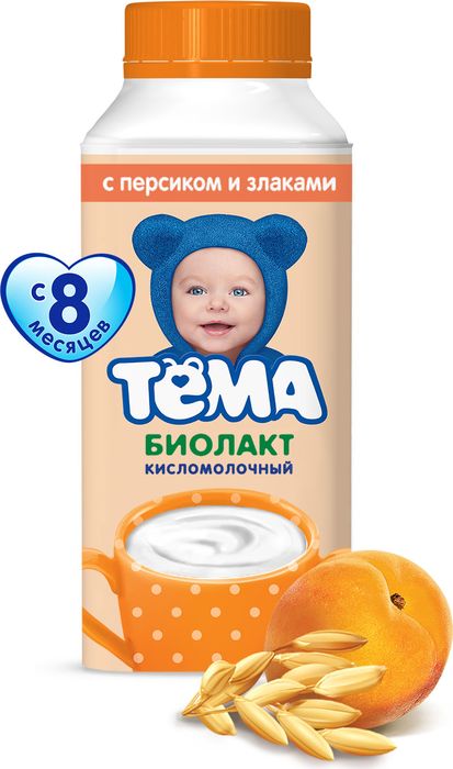 фото Биолакт Тема "Персик-Злаки", с 8 месяцев, 206 г