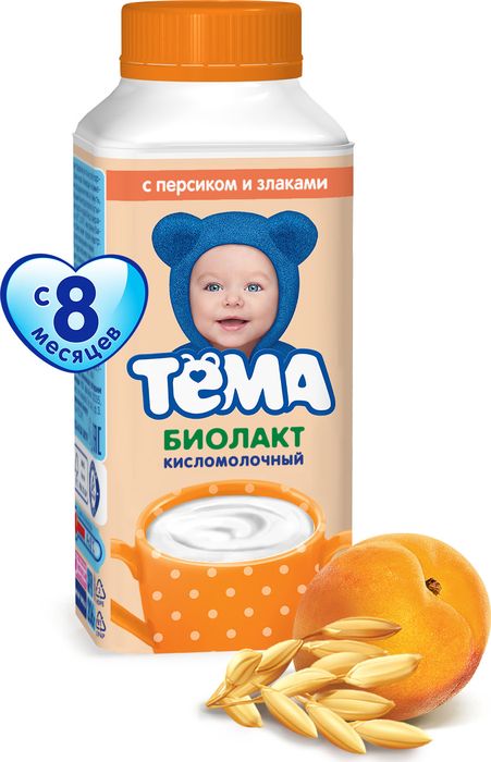 фото Биолакт Тема "Персик-Злаки", с 8 месяцев, 206 г