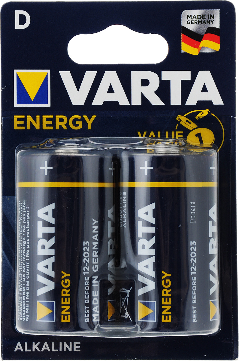 фото Батарейка Varta "Energy", тип D, 1,5В, 2 шт
