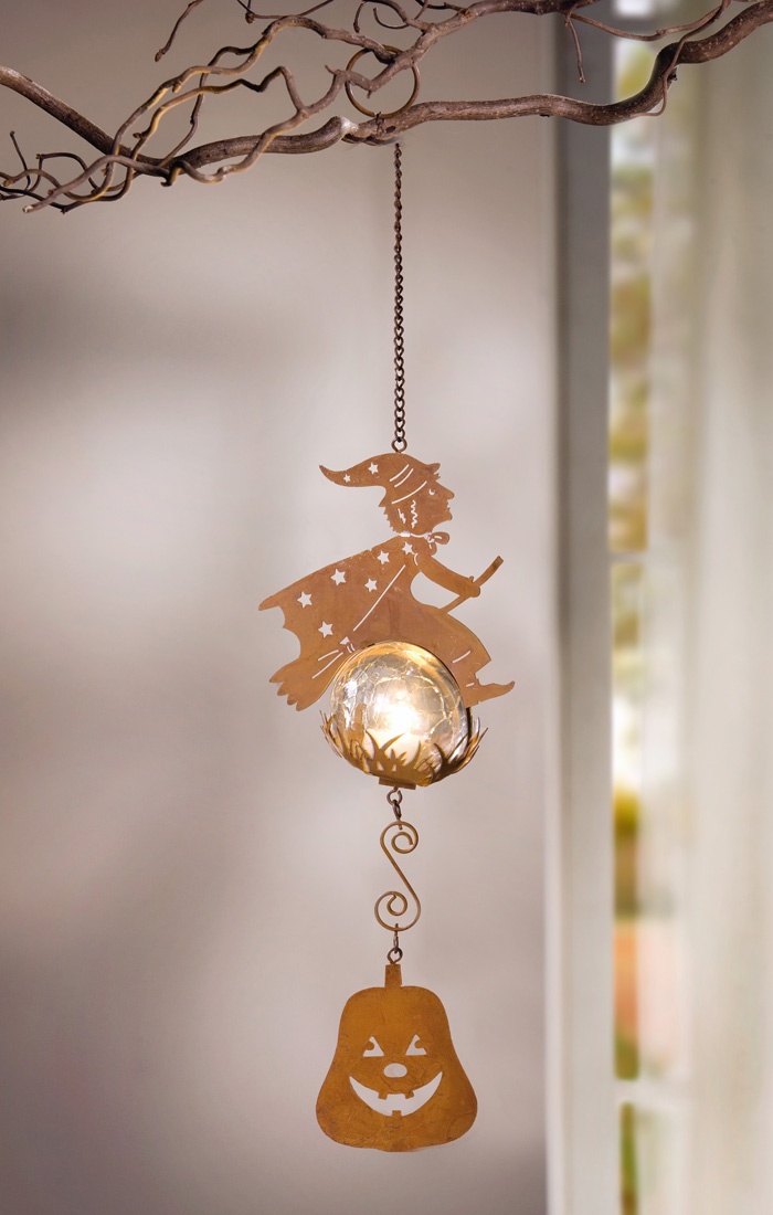 фото Подвесное украшение Хит-декор "Полет ведьмы", со светодиодной подсветкой, высота 45 см Хит - декор