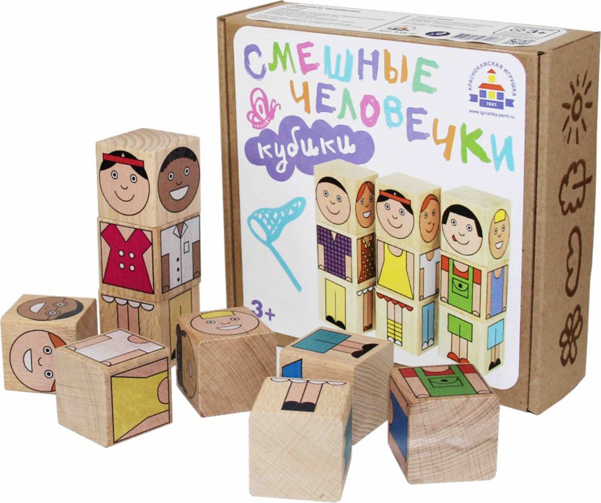 фото Кубики Краснокамская игрушка "Смешные человечки", 9 шт