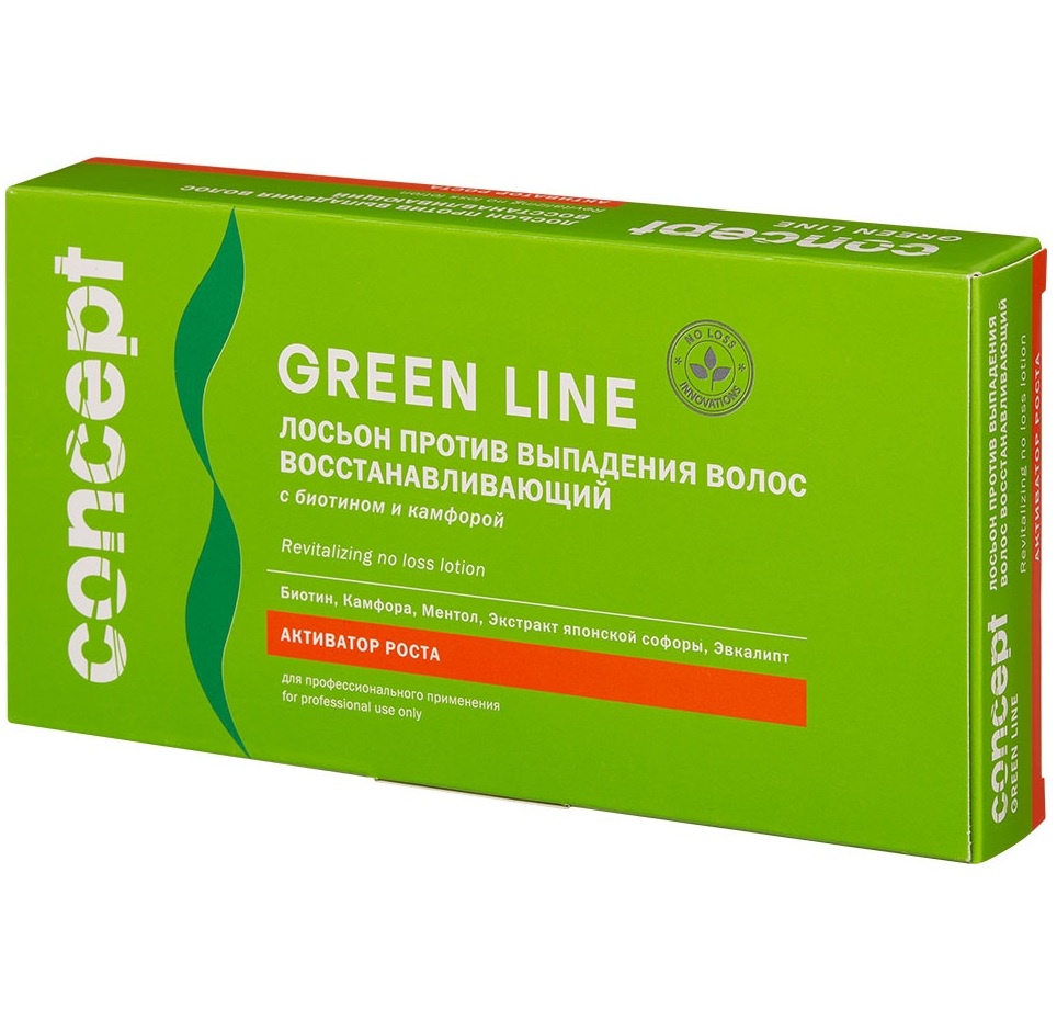 Лосьон Concept Green Line ,восстанавливающий против выпадения волос, 10 ампул 10 мл