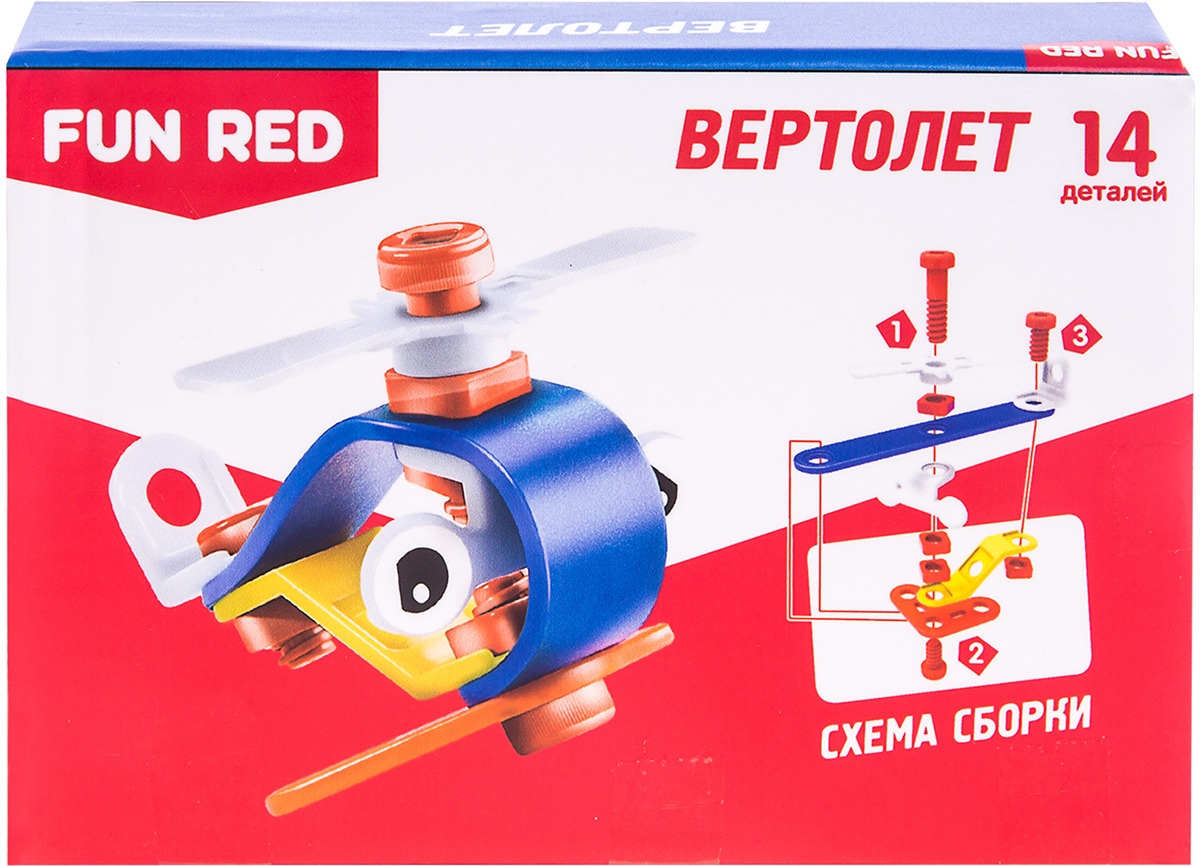 фото Конструктор Fun Red "Вертолет", 14 деталей