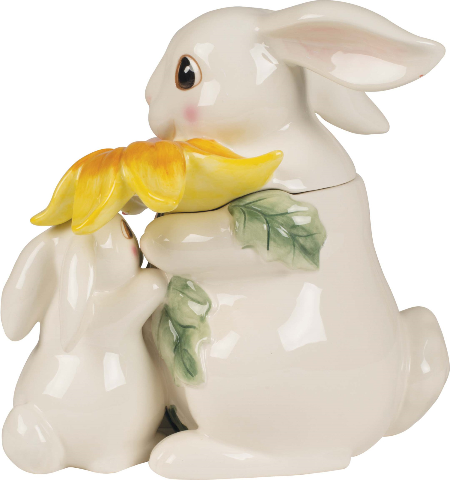 фото Банка для сыпучих продуктов Fitz and Floyd Банка для печенья Кролики в цветах, Керамика