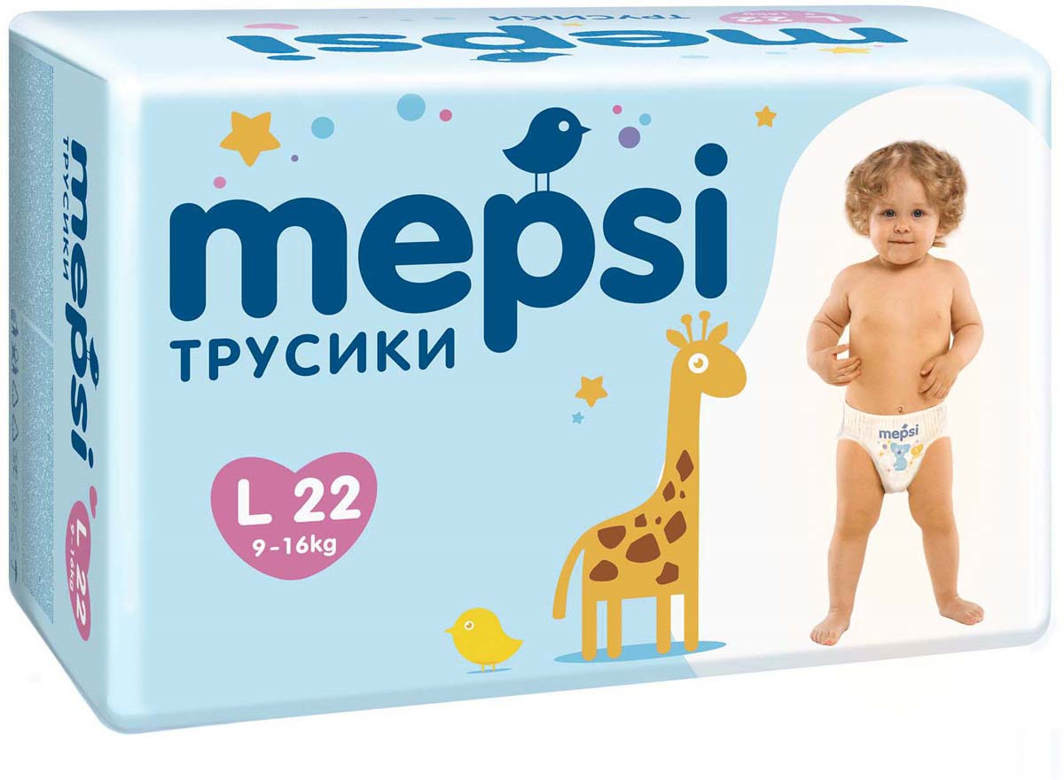 фото Подгузники-трусики Mepsi, размер L (9-16 кг), 22 шт