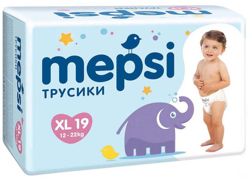 фото Подгузники-трусики Mepsi, размер XL (12-22 кг), 19 шт