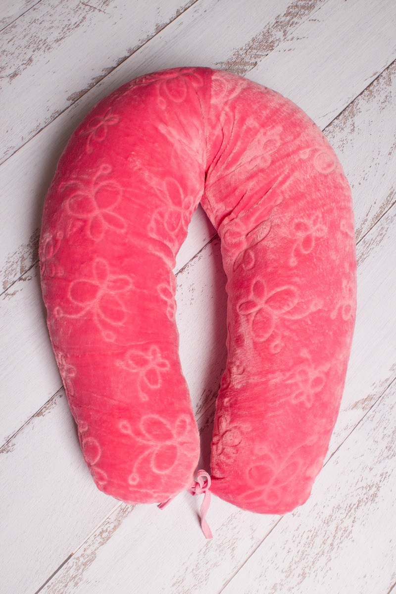фото Подушка для кормящих и беременных 40 недель, цвет: коралловый, 170 см. ПБХО1-170