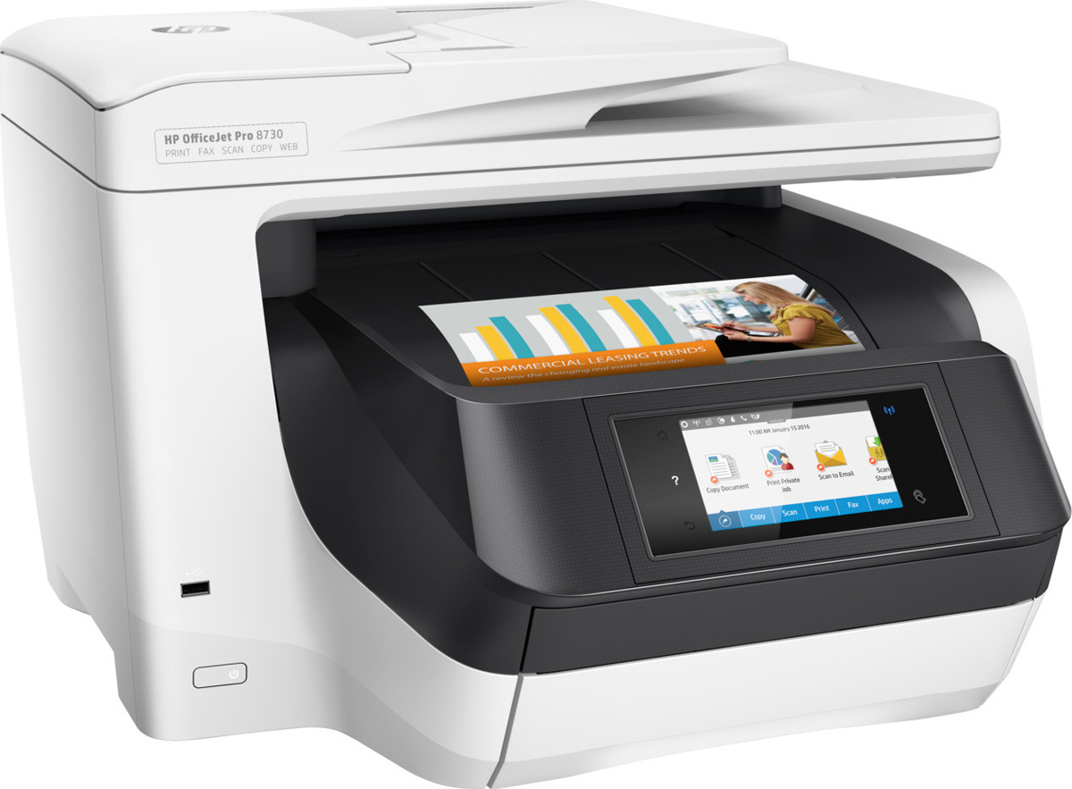 фото МФУ HP Officejet Pro 8730, цвет: белый