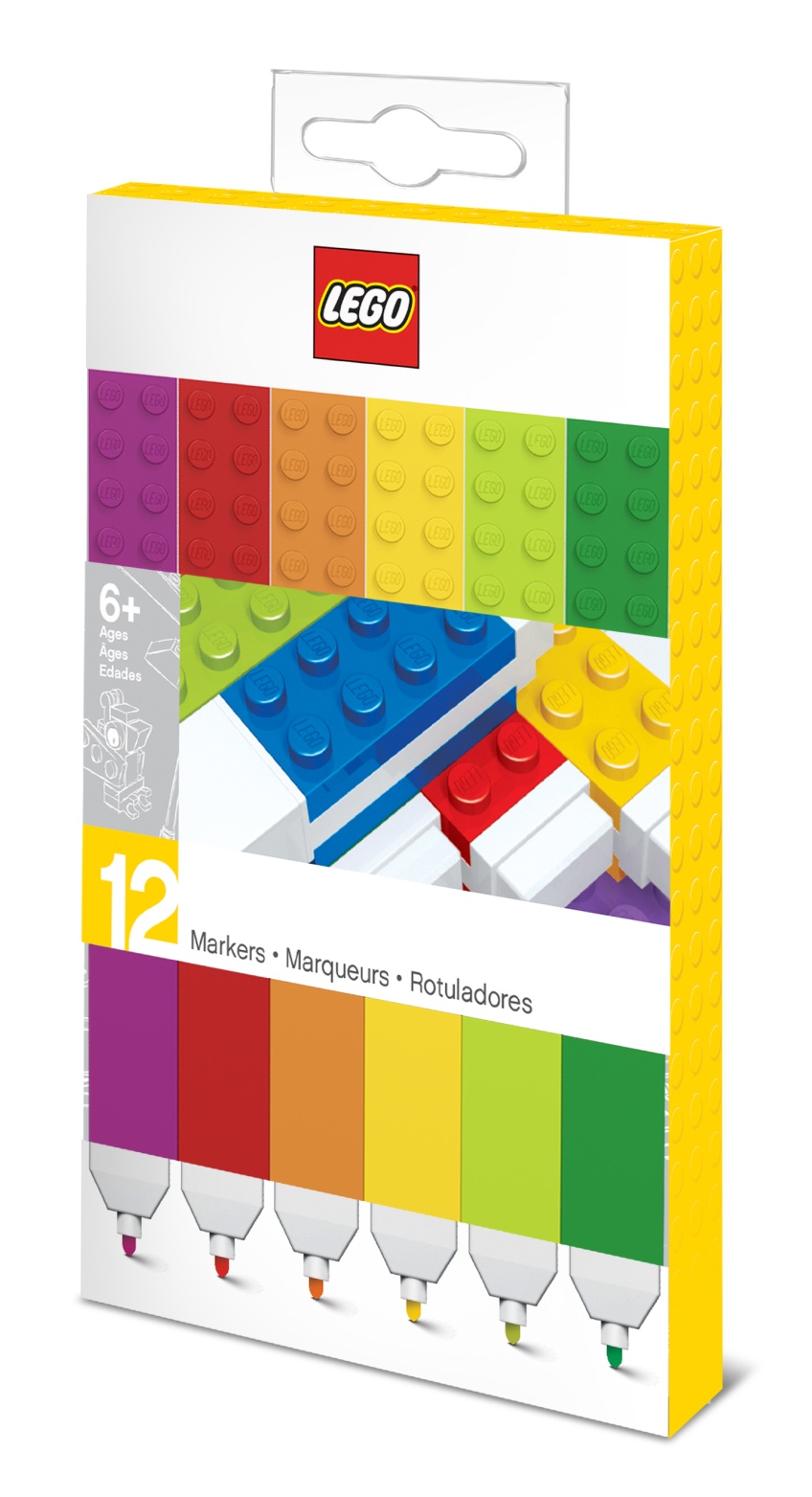 Набор цветных маркеров LEGO, 12 шт Набор цветных маркеров LEGO, 12 шт